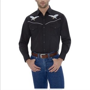 Ely Diamond  Black Pearl Snap Silver Eagle-XXL